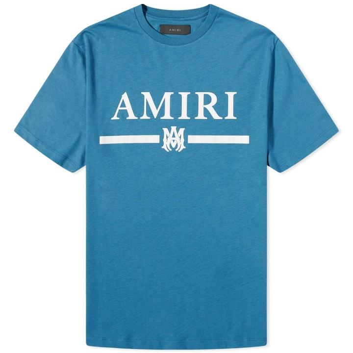 Photo: AMIRI Men's MA Bar Logo T-Shirt in Teal
