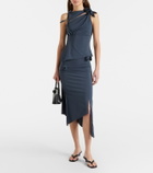 Coperni Floral-appliqué gathered jersey top