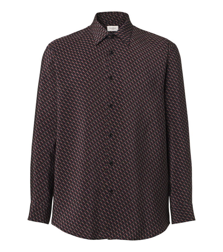 Photo: Saint Laurent Cassandre printed silk shirt