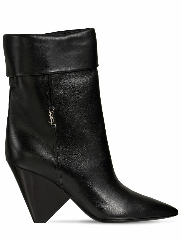 Photo: SAINT LAURENT - 85mm Niki Leather Ankle Boots