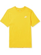 Nike - Sportswear Club Logo-Embroidered Cotton-Jersey T-Shirt - Yellow