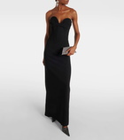 Magda Butrym Draped wool-blend bustier gown