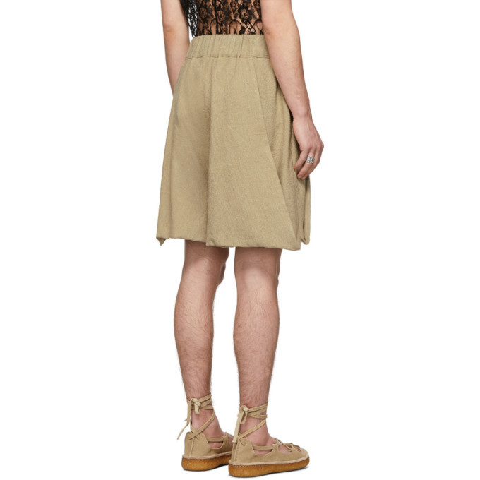 Palomo Spain Beige Linen Shorts