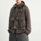 Engineered Garments Men's Waxed Cotton Field Vest in Olive