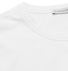 Moncler - Logo-Flocked Cotton-Jersey T-Shirt - White