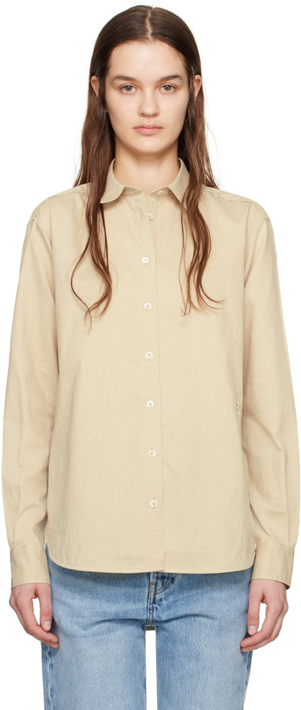 toteme  シャツ　ベージュ TOTEME Beige Crinkled Shirt Toteme