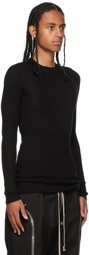 Rick Owens Black Cashmere Ribbed Sweater