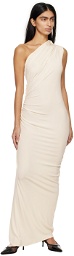 Atlein Off-White Single-Shoulder Maxi Dress