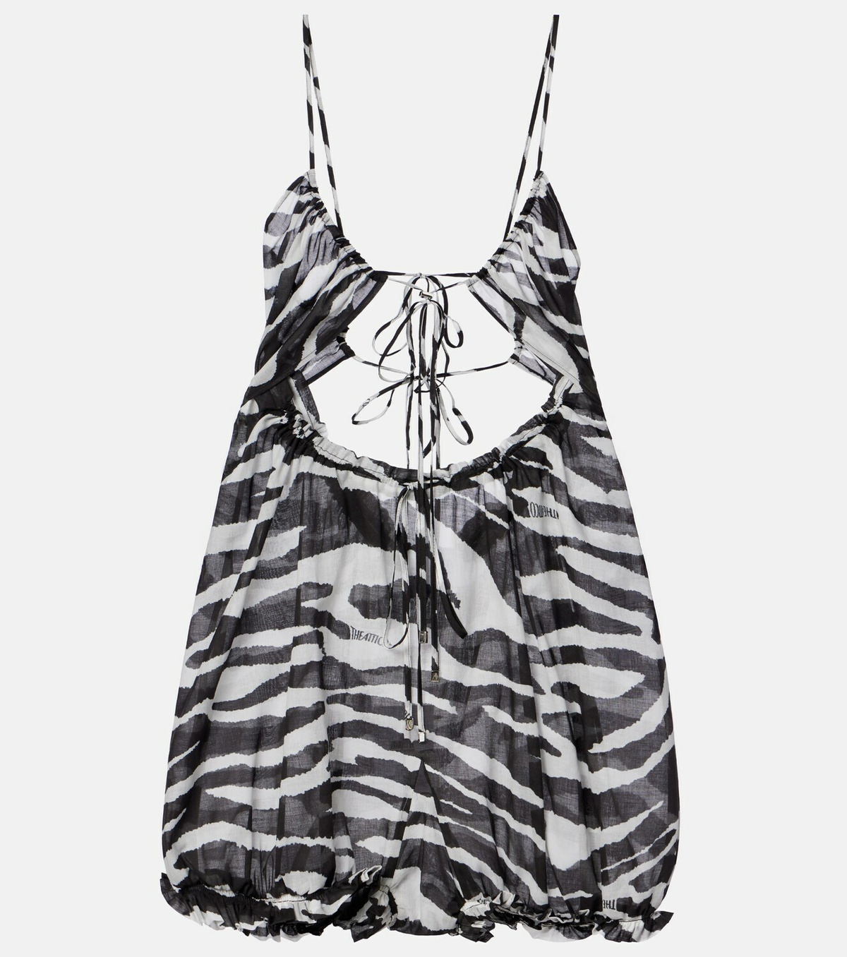 The Attico Zebra-print cotton muslin romper