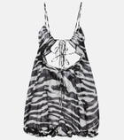 The Attico Zebra-print cotton muslin romper