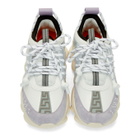 Versace White and Purple Chain Reaction Sneakers