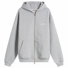 ANNIE HOOD Men's Mini Logo Zip Hoodie in Marl Grey