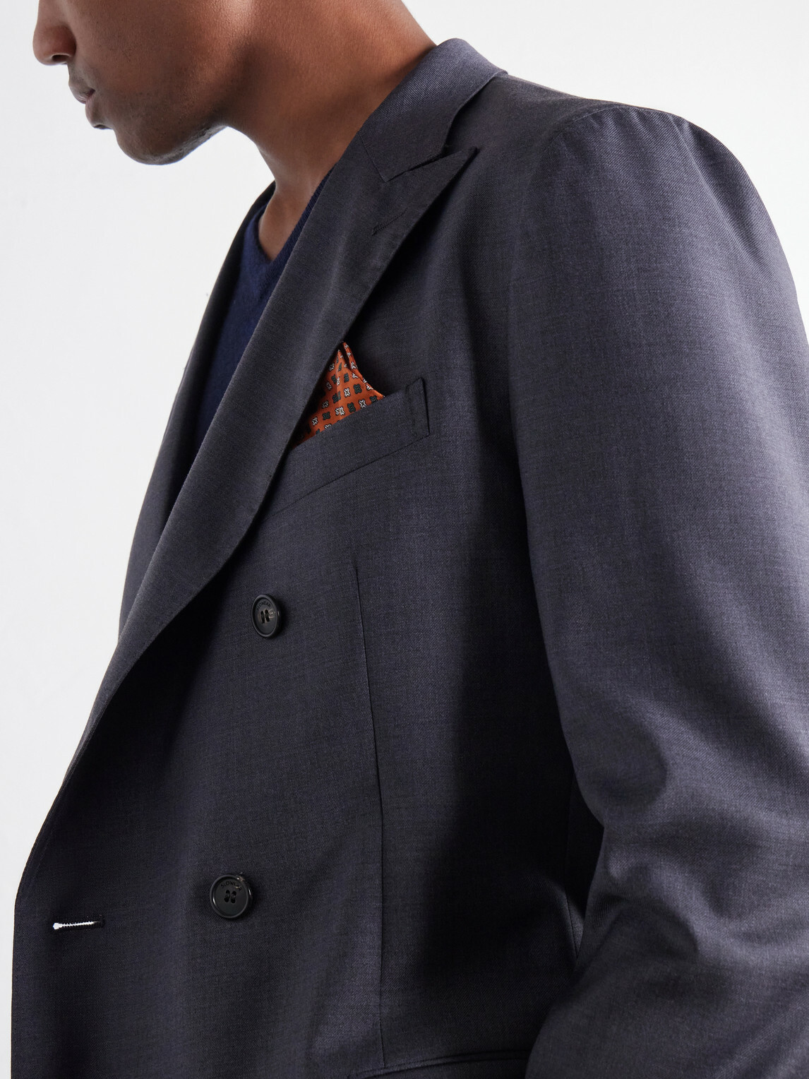 Slowear - Double-Breasted Wool Woven Suit - Gray