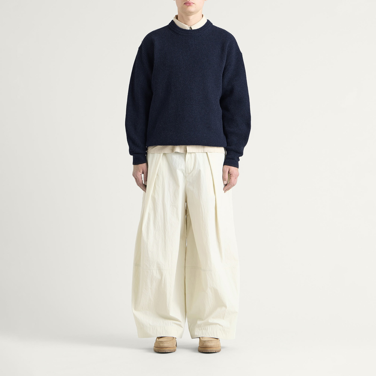 FrizmWORKS Men's Patch Round Pullover Knit in Navy