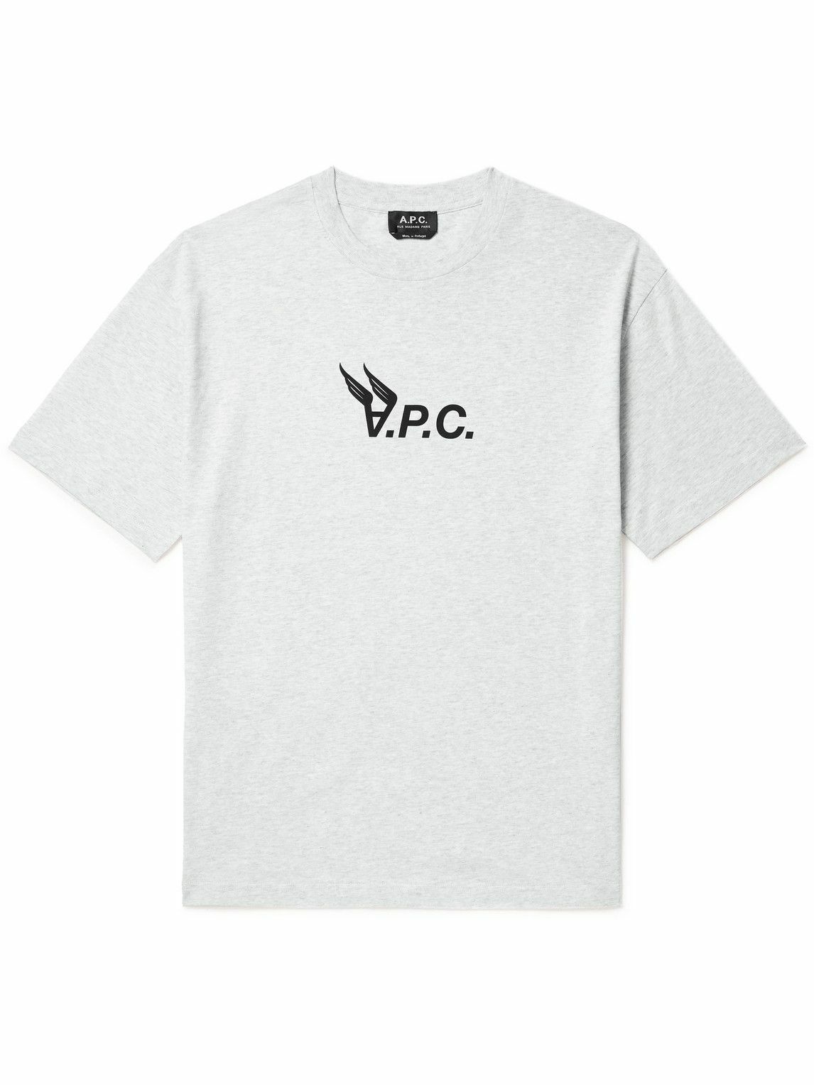 Photo: A.P.C. - Hermance Logo-Print Cotton-Jersey T-Shirt - Gray
