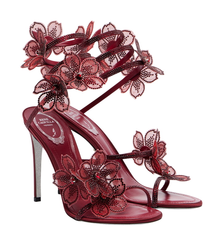 Photo: Rene Caovilla Floriane floral-appliqué embellished sandals