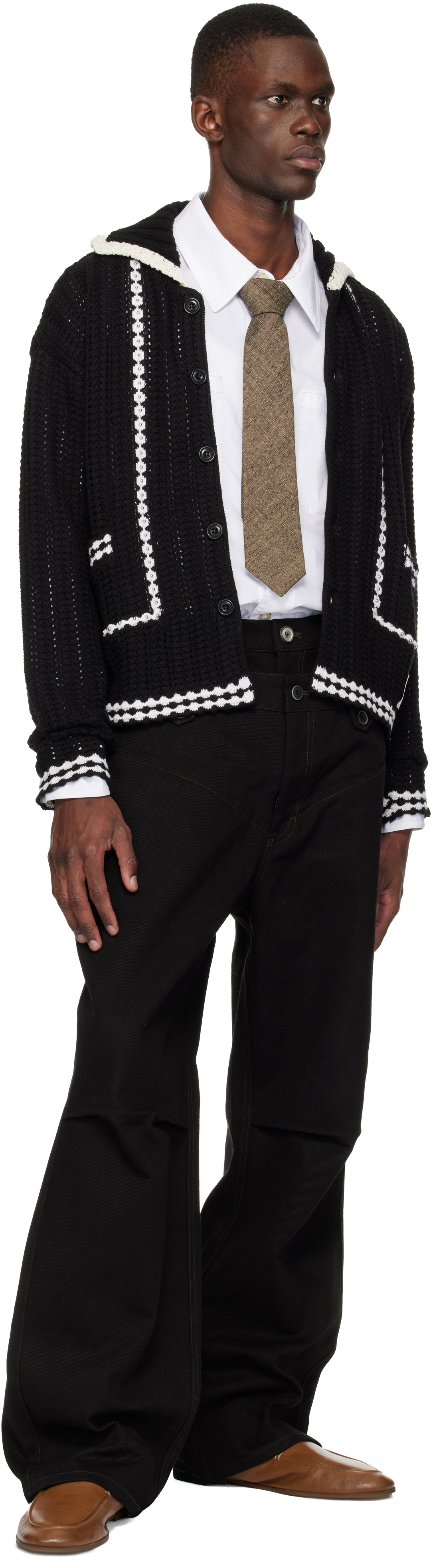 Andersson Bell Black New Fantasia Collar Cardigan