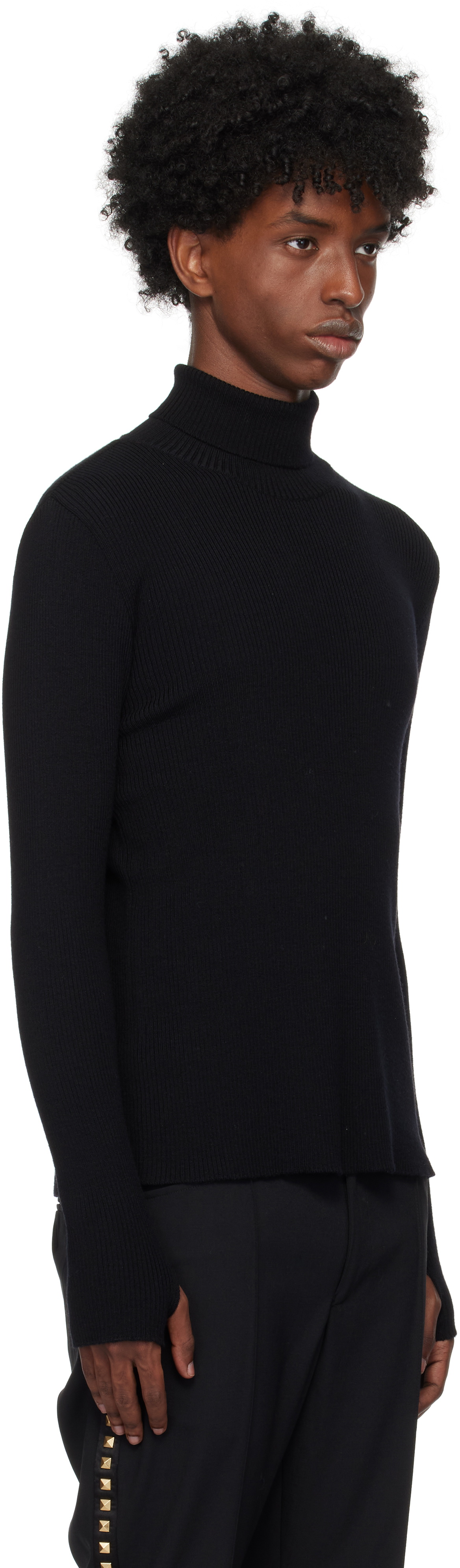 Ernest W. Baker Black Ribbed Turtleneck