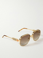 Casablanca - Round-Frame Gold- and Silver-Tone Sunglasses