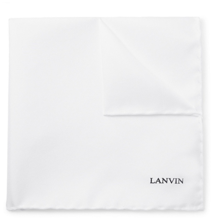 Photo: Lanvin - Silk-Twill Pocket Square - White