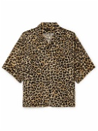 KAPITAL - Convertible-Collar Leopard-Print Voile Shirt - Brown