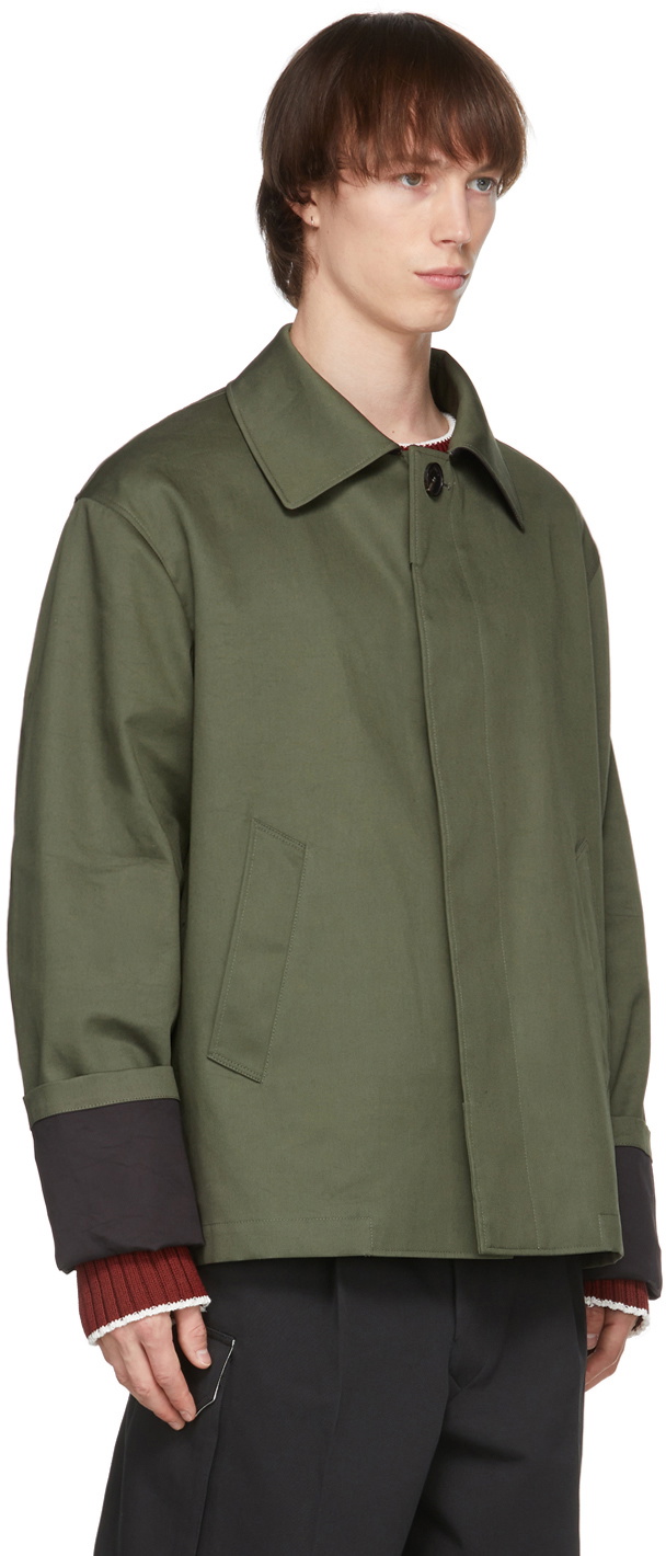 UNIFORME Khaki Boxy Contrasted Mac Jacket UNIFORME