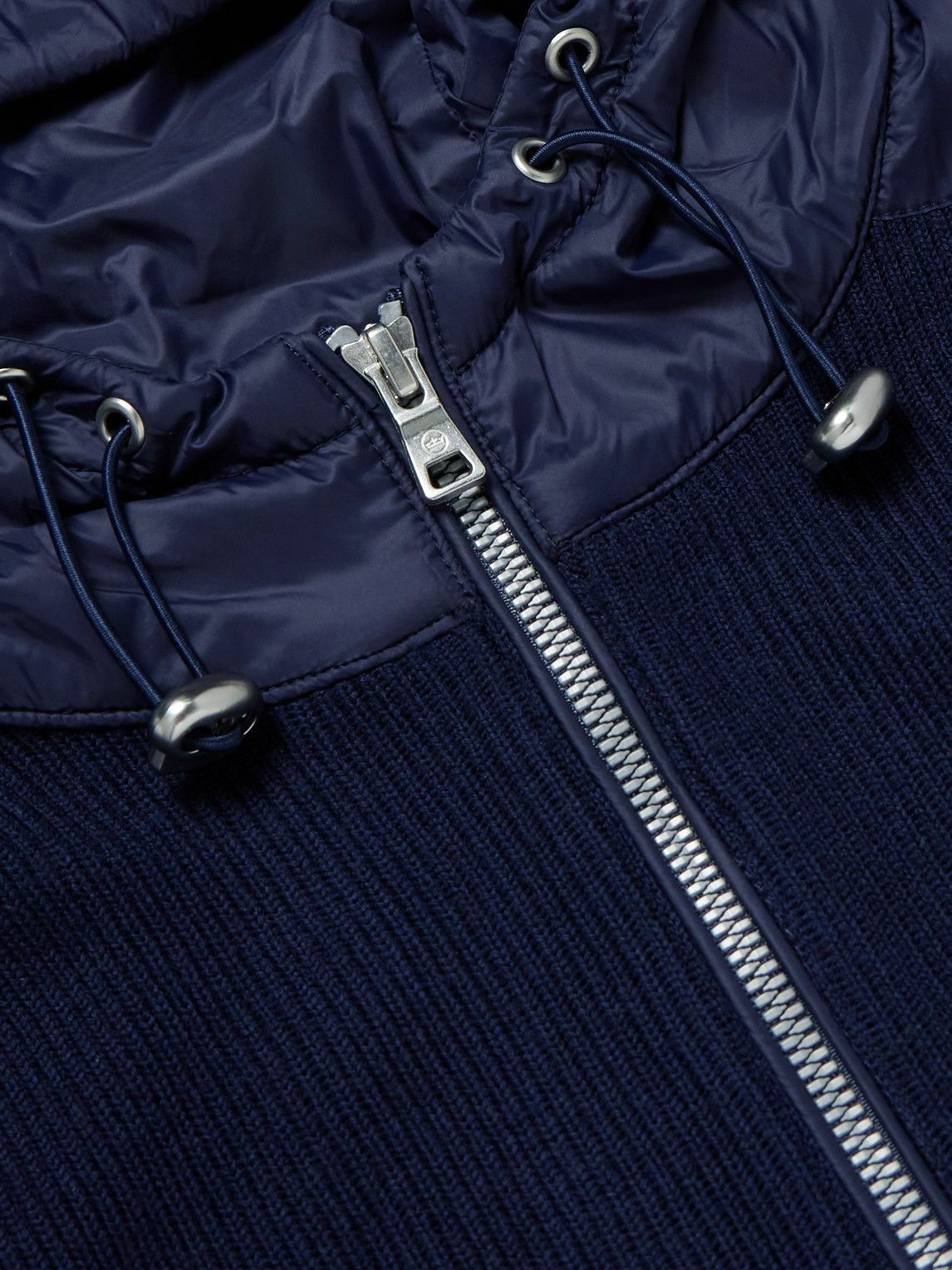 Peter Millar - Holdridge Hybrid Slim-Fit Nylon-Trimmed Ribbed Wool Hooded Jacket - Blue