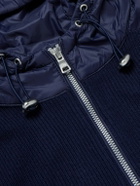 Peter Millar - Holdridge Hybrid Slim-Fit Nylon-Trimmed Ribbed Wool Hooded Jacket - Blue