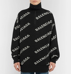 Balenciaga - Oversized Logo-Intarsia Half-Zip Sweater - Men - Black