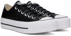 Converse Black Chuck Taylor All Star Leather Platform Low Top Sneakers