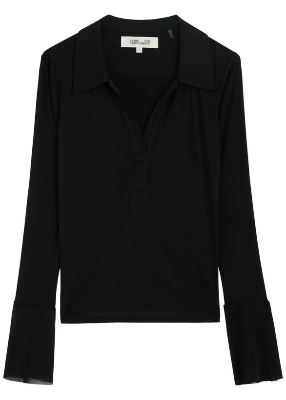 Photo: Diane Von Furstenberg Mackenzie Tulle top Black