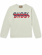 GUCCI - Logo-Print Cotton-Jersey Sweatshirt - Neutrals