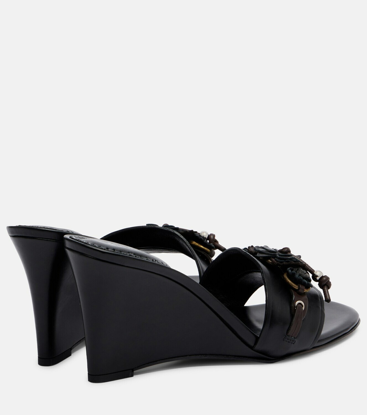 Isabel Marant Anee embellished leather wedge mules