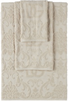 Dolce & Gabbana Off-White DG Damask Towel Set, 5 pcs