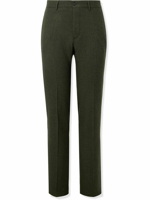 Photo: Massimo Alba - Mauko Slim-Fit Straight-Leg Wool Suit Trousers - Green