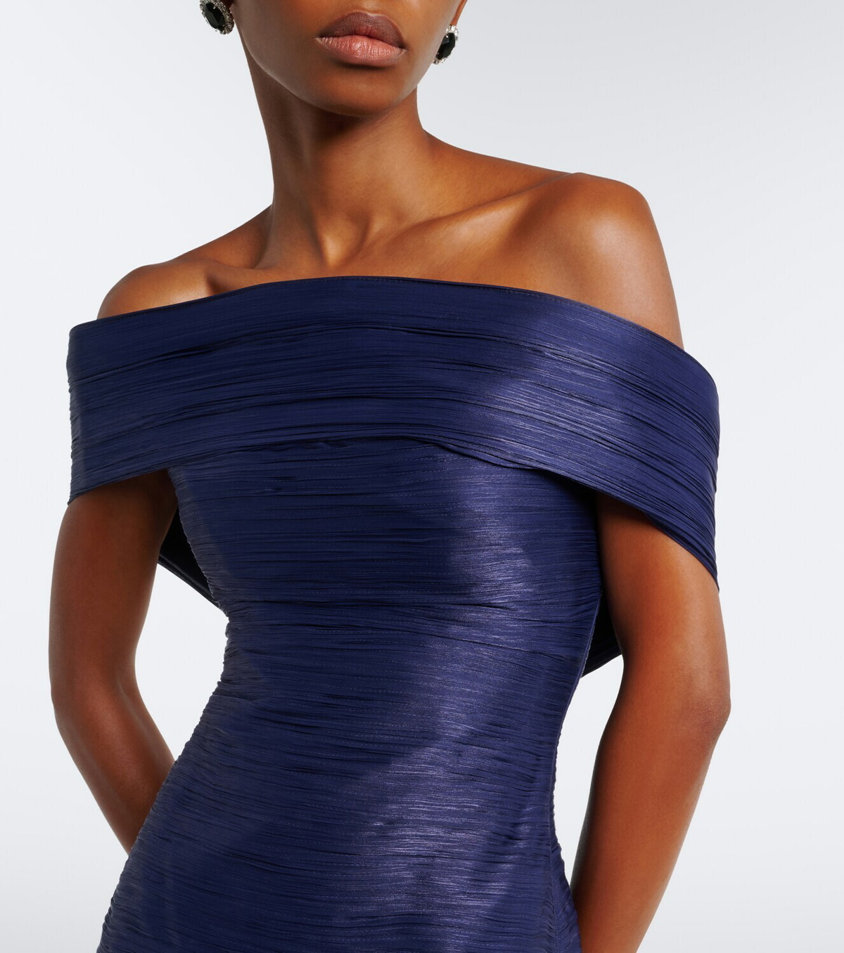 Marmar Halim Pleated off-shoulder gown