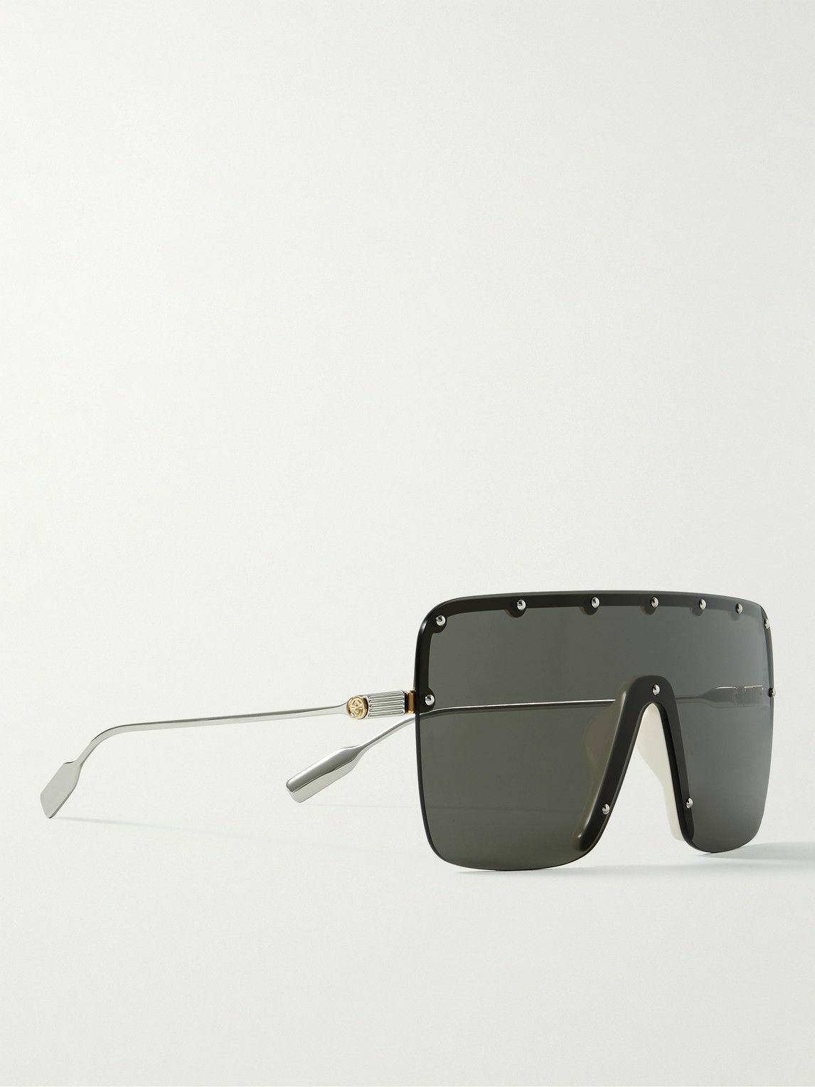 Gucci Square Sunglasses With Contrast Arms in Green for Men