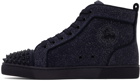 Christian Louboutin Navy Lou Spikes Orlato Sneakers