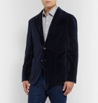 Boglioli - Navy K-Jacket Slim-Fit Unstructured Stretch-Cotton Velvet Blazer - Navy