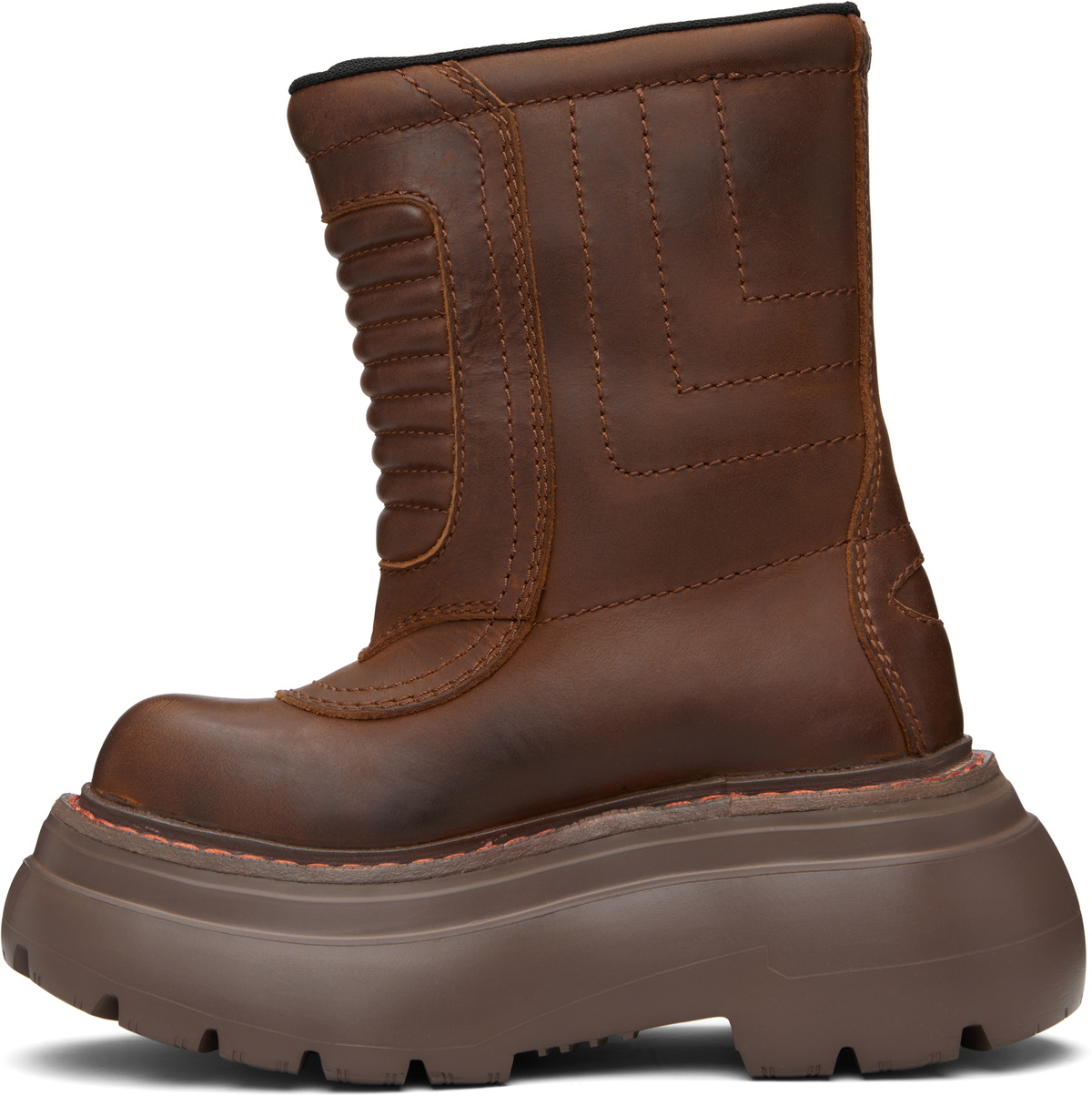 R13 Brown Chunky Racing Boots