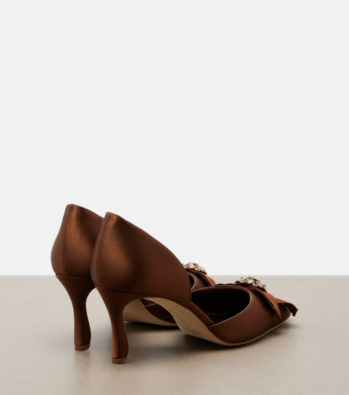 Manolo Blahnik Apidosa embellished satin pumps