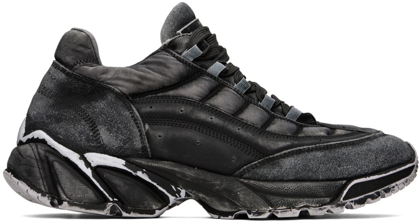 MM6 Maison Margiela Black Distressed Sneakers MM6 Maison