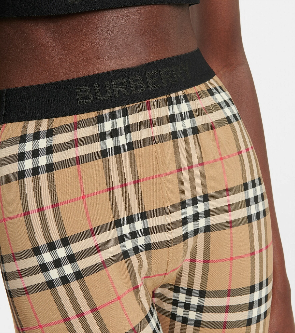 Burberry: Brown Check Leggings