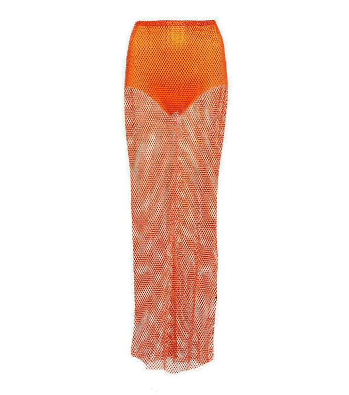 Photo: Giuseppe di Morabito Crystal-embellished mesh maxi skirt
