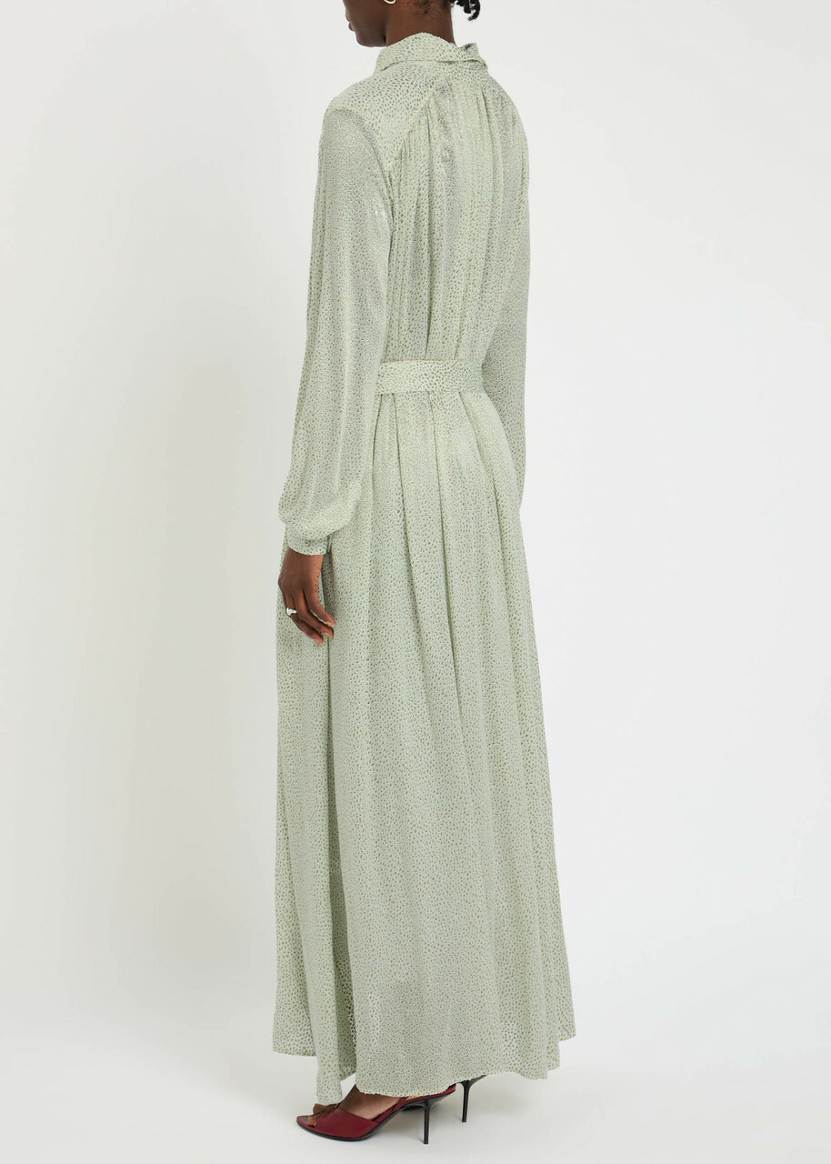 Forte_forte Velvet Devoré Midi Shirt Dress Light Green