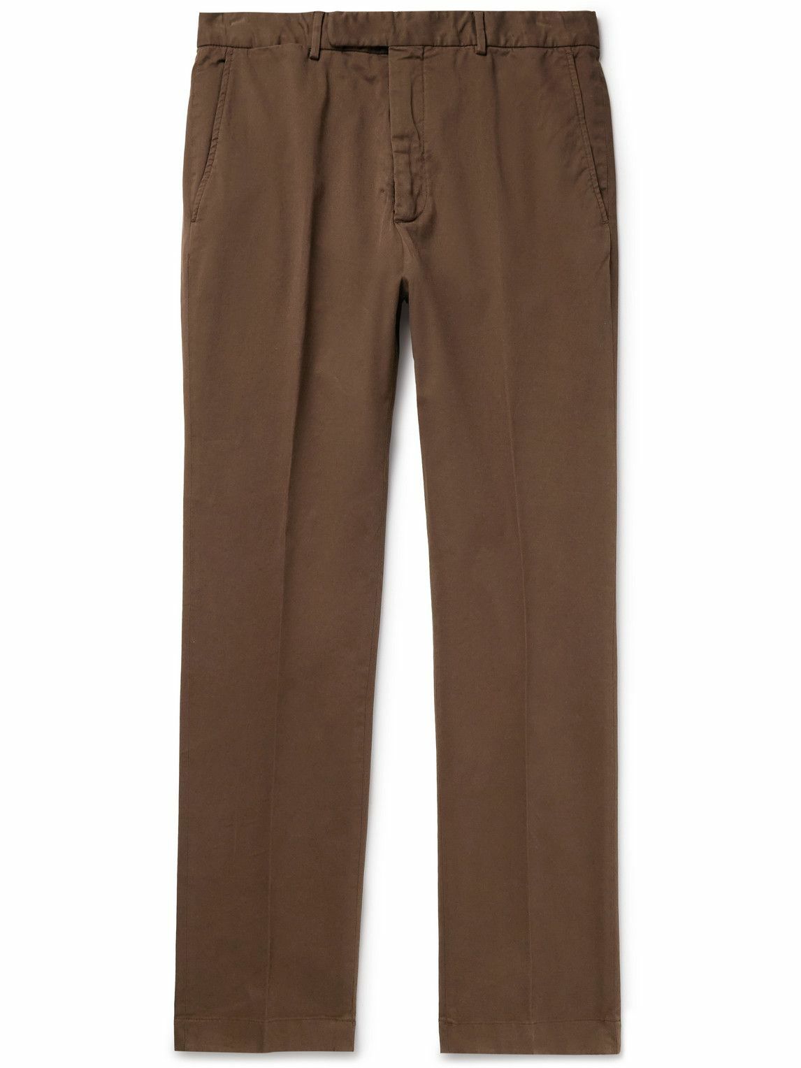 Ralph Lauren Purple label - Eaton Slim-Fit Straight-Leg Garment-Dyed Stretch-Cotton Twill Chinos - Brown