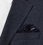 Paul Smith - Pin-Dot Cotton and Silk-Blend Pocket Square - Blue