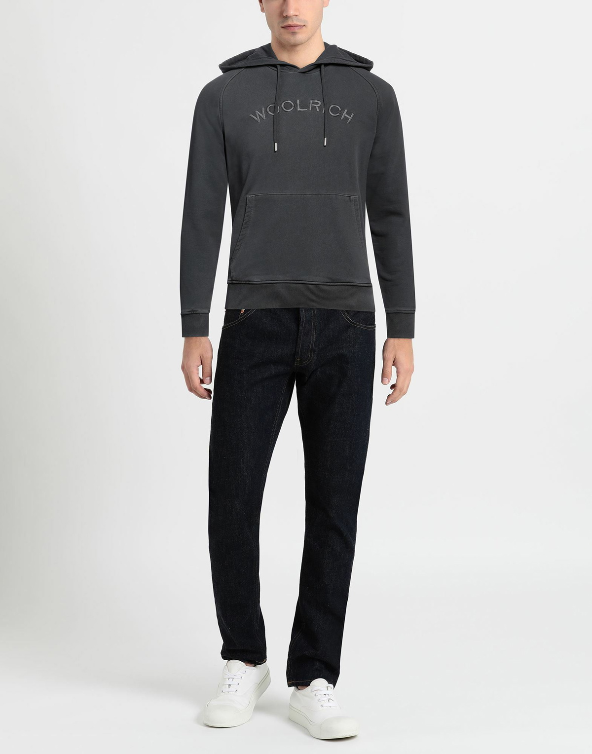 Woolrich Varsity Hoodie Mens Sweatshirt in Lead