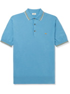 Etro - Slim-Fit Logo-Embroidered Cotton and Cashmere-Blend Polo Shirt - Blue