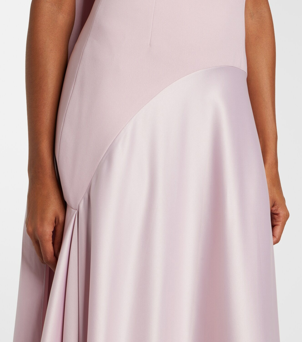 Solace London Cece halterneck crêpe and satin gown